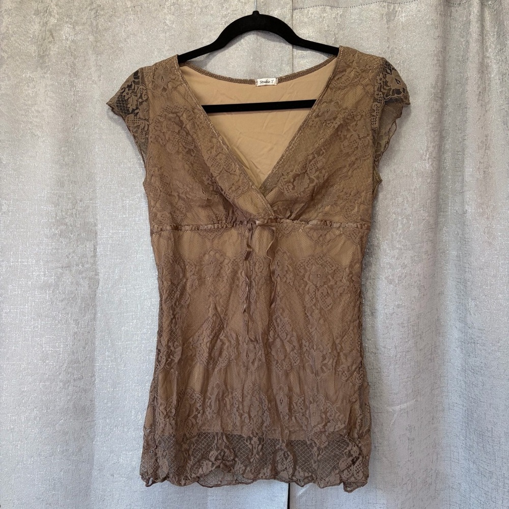 Studio Y Lace Camisole in Taupe